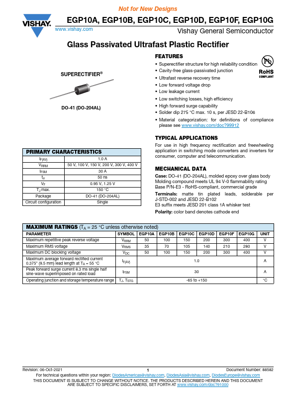 EGP10A Vishay Siliconix