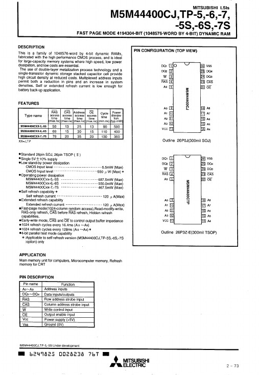 M5M44400CTP-7 Mitsubishi