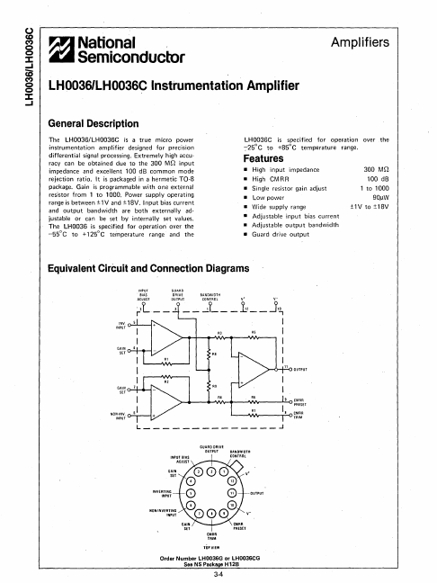 LH0036C National Semiconductor