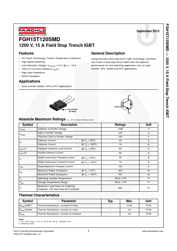 <?=FGH15T120SMD?> डेटा पत्रक पीडीएफ