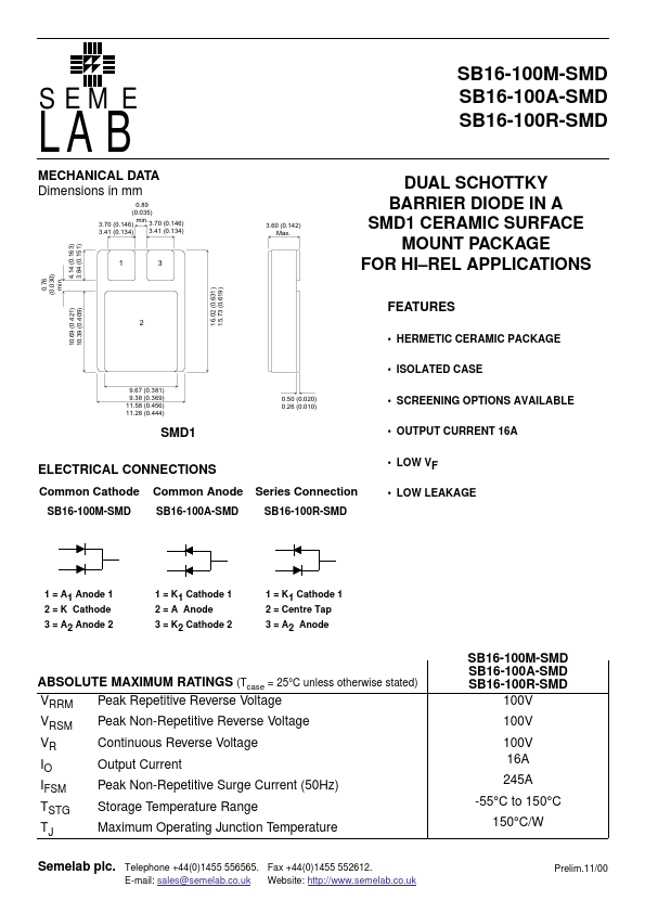 <?=SB16-100SMD?> डेटा पत्रक पीडीएफ