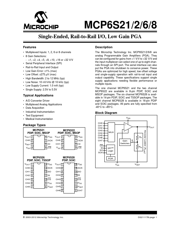 MCP6S21 Microchip Technology