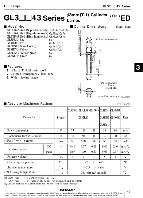 GL3UR43 Sharp Electrionic Components