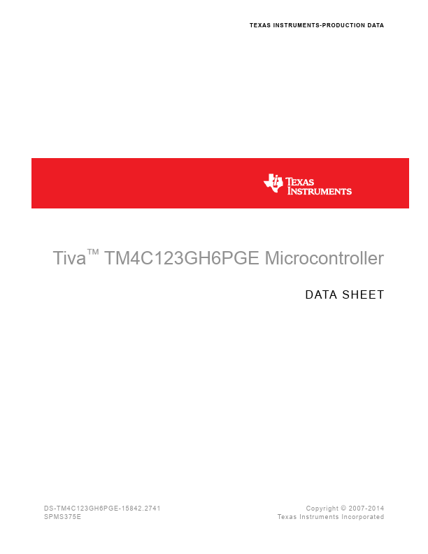 TM4C123GH6PGE Texas Instruments