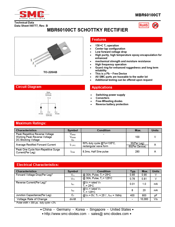 MBR60100CT SMC-DIODE