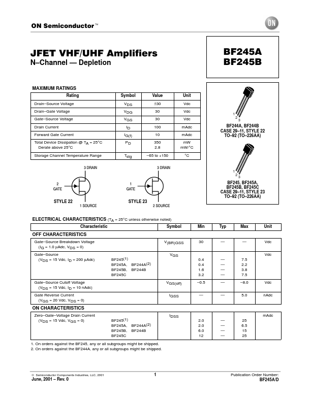 BF245 ON Semiconductor