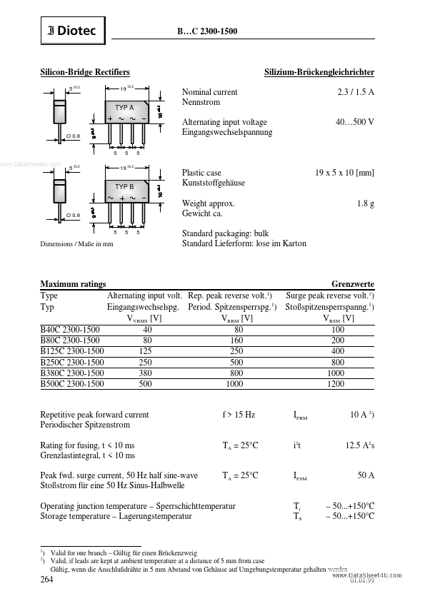 B500C2300-1500 Diotec Semiconductor