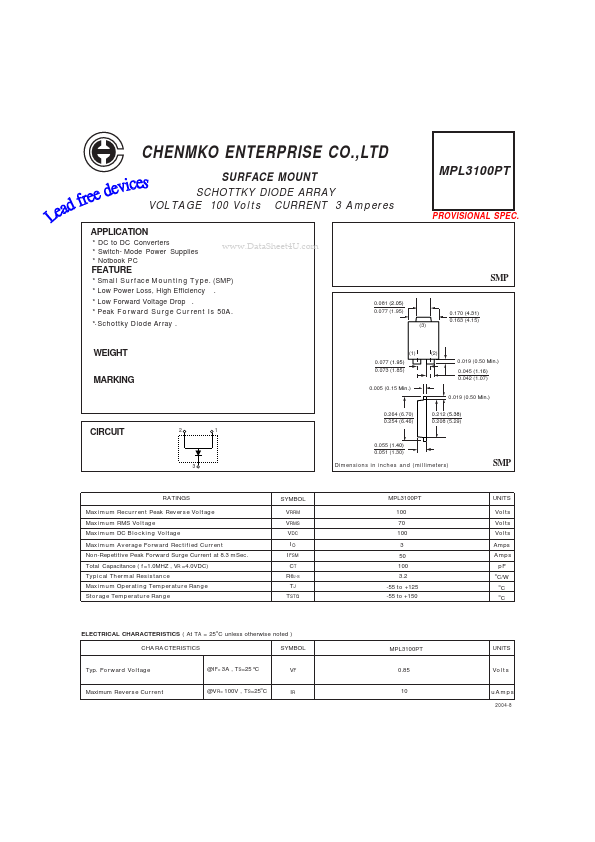 <?=MPL3100PT?> डेटा पत्रक पीडीएफ