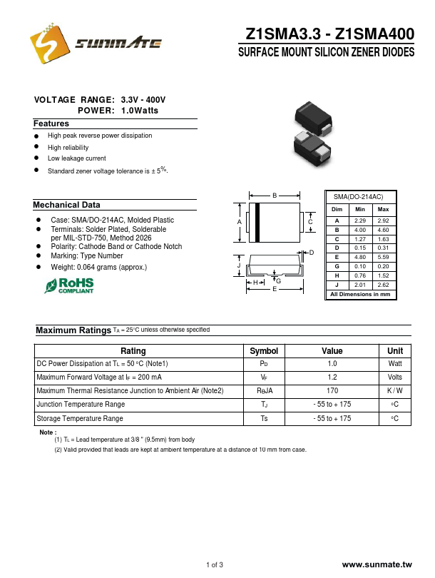 Z1SMA300 SunMate