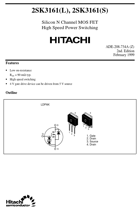 <?=2SK3161L?> डेटा पत्रक पीडीएफ