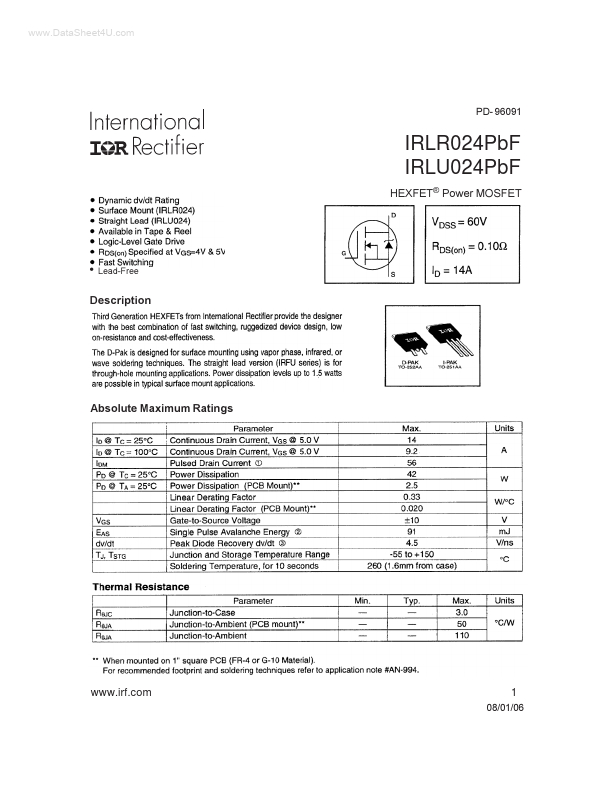IRLR024PBF International Rectifier