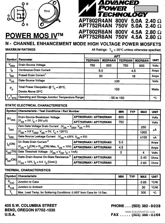 <?=APT752R8AN?> डेटा पत्रक पीडीएफ