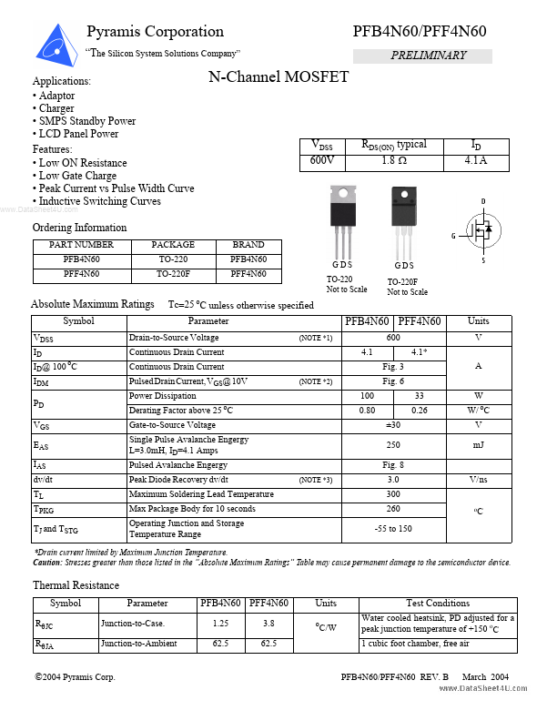 <?=PFF4N60?> डेटा पत्रक पीडीएफ