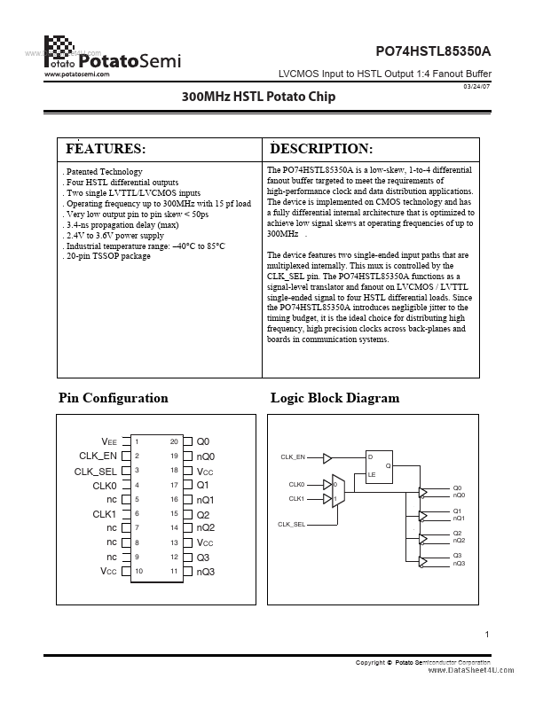 <?=PO74HSTL85350A?> डेटा पत्रक पीडीएफ