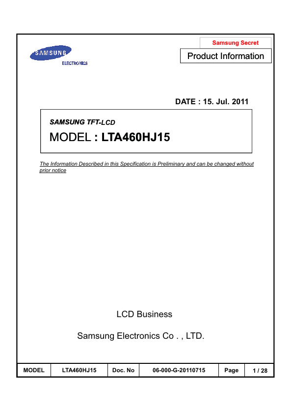 <?=LTA460HJ15?> डेटा पत्रक पीडीएफ