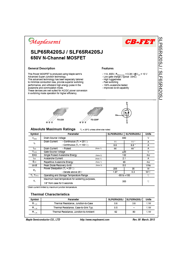 <?=SLF65R420SJ?> डेटा पत्रक पीडीएफ