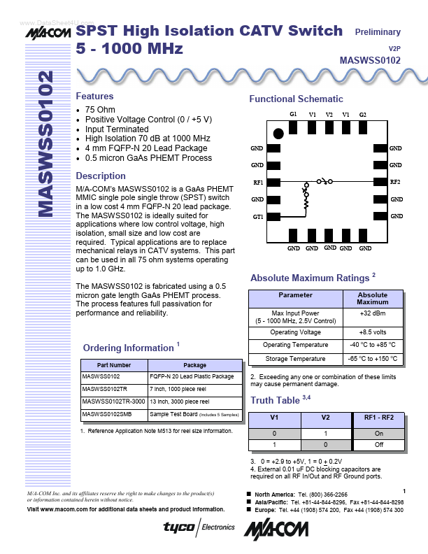 MASWSS0102 Tyco Electronics