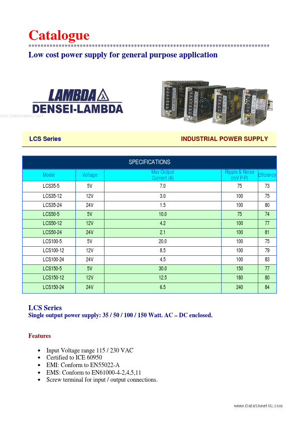 <?=LCS50-xx?> डेटा पत्रक पीडीएफ