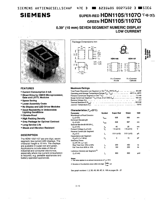 HDN1105O Siemens Semiconductor Group