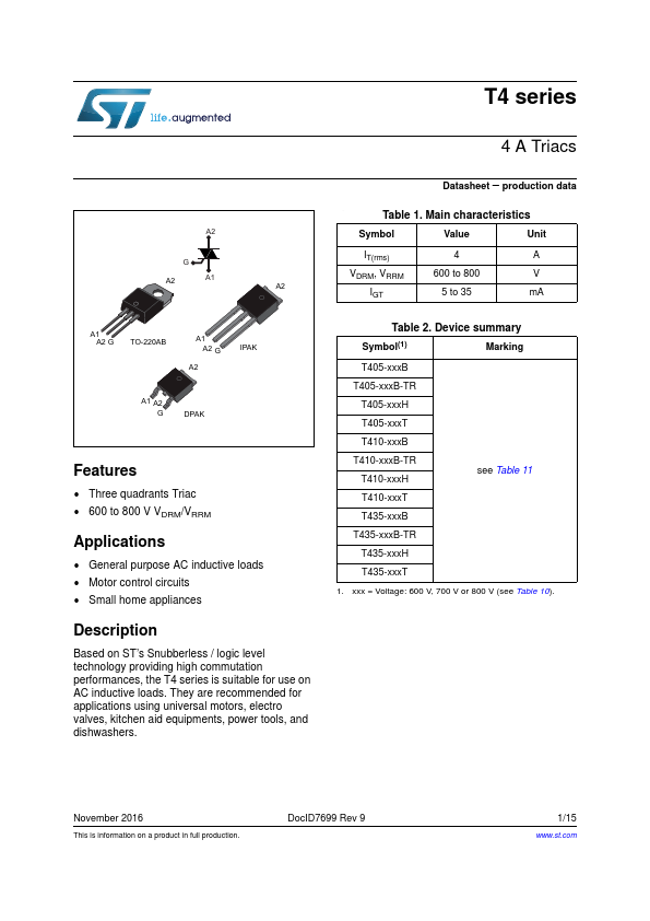 <?=T410-700T?> डेटा पत्रक पीडीएफ