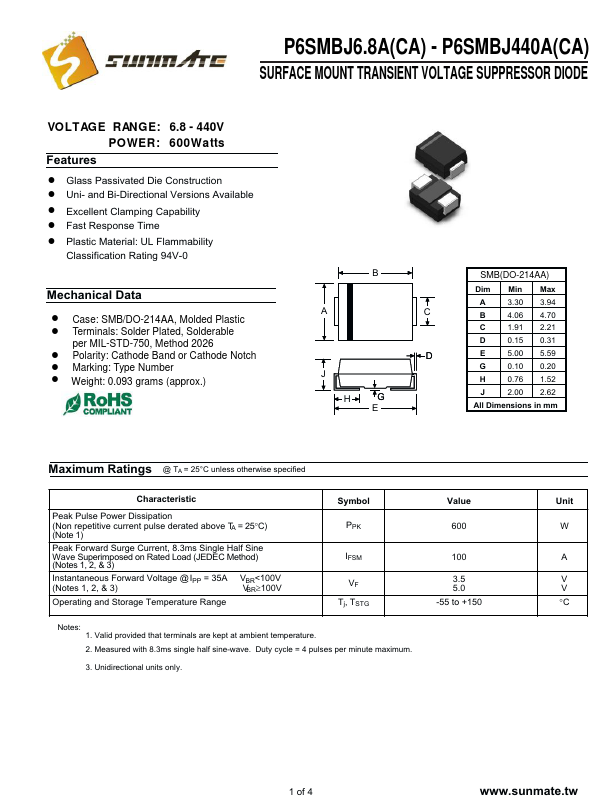 P6SMBJ30 SunMate