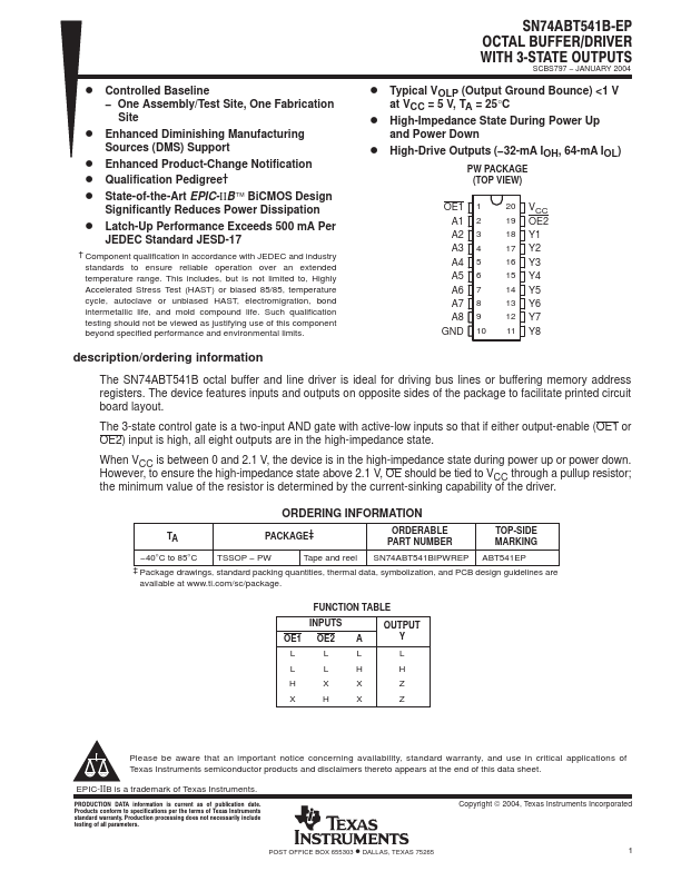 SN74ABT541B-EP