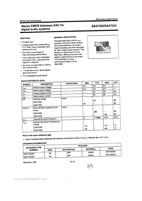 <?=SAA7322?> डेटा पत्रक पीडीएफ