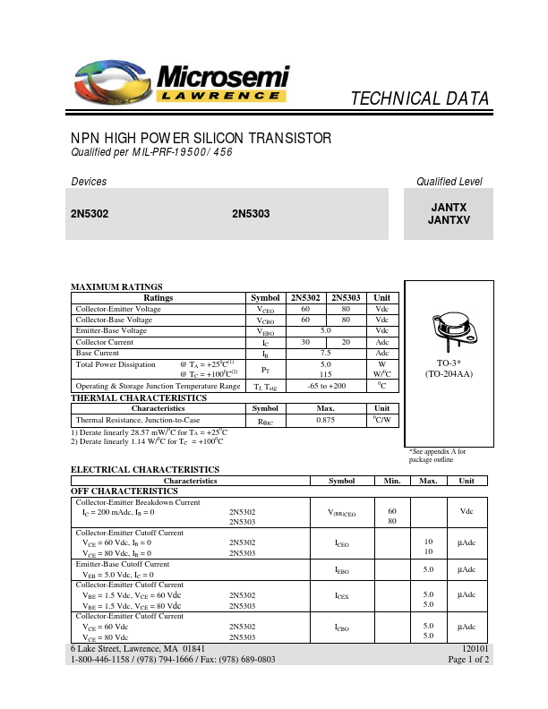 2N5303 Microsemi