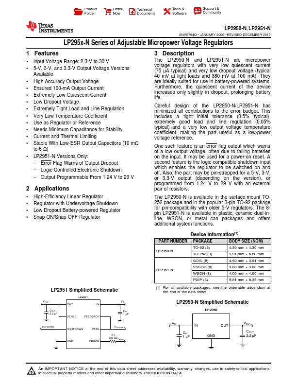 LP2950-N Texas Instruments