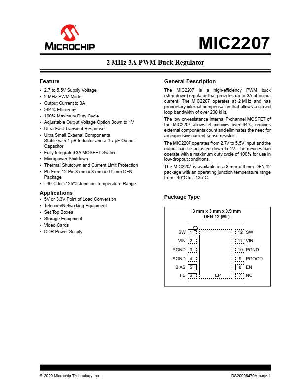 MIC2207 Microchip