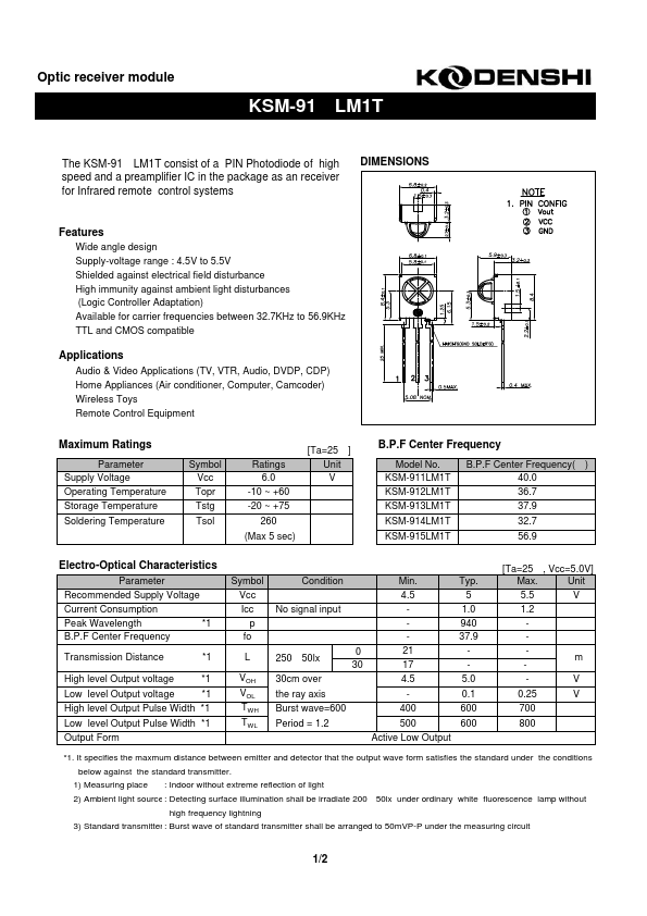 <?=KSM-911LM1T?> डेटा पत्रक पीडीएफ