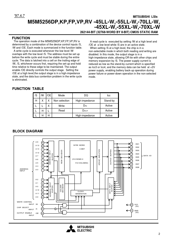 M5M5256FP-55XL-W