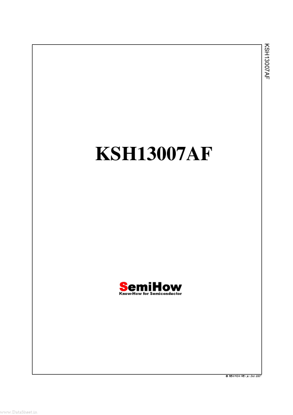 KSH13007AF SemiHow