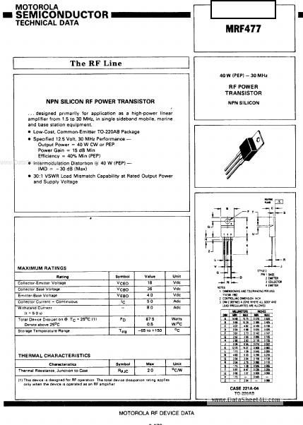 MRF477 Motorola