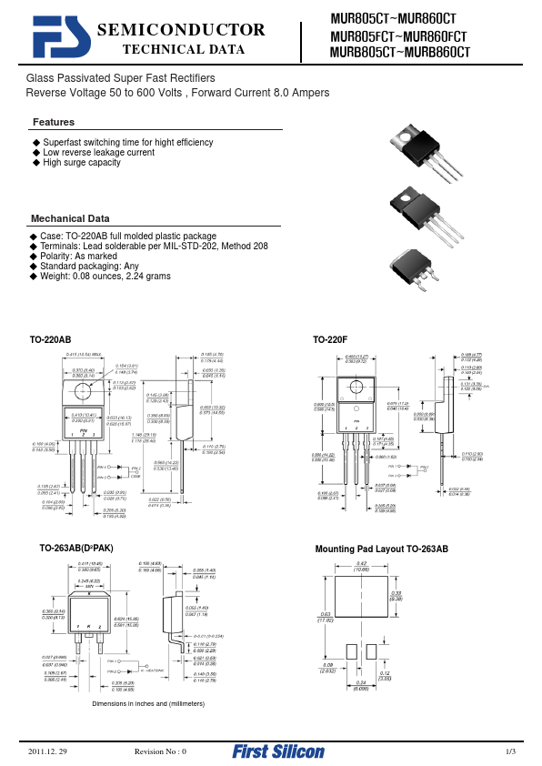 MUR810CT First Silicon