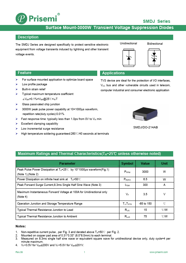 SMDJ22CA Prisemi