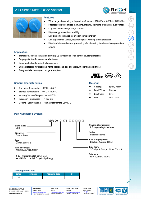 20D361K BETTER ELECTRONICS