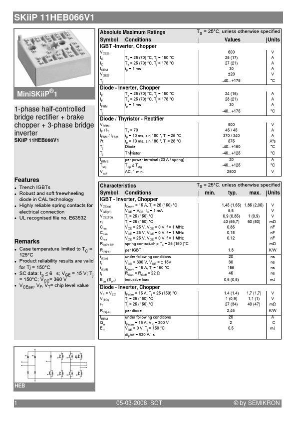 <?=SKiiP11HEB066V1?> डेटा पत्रक पीडीएफ