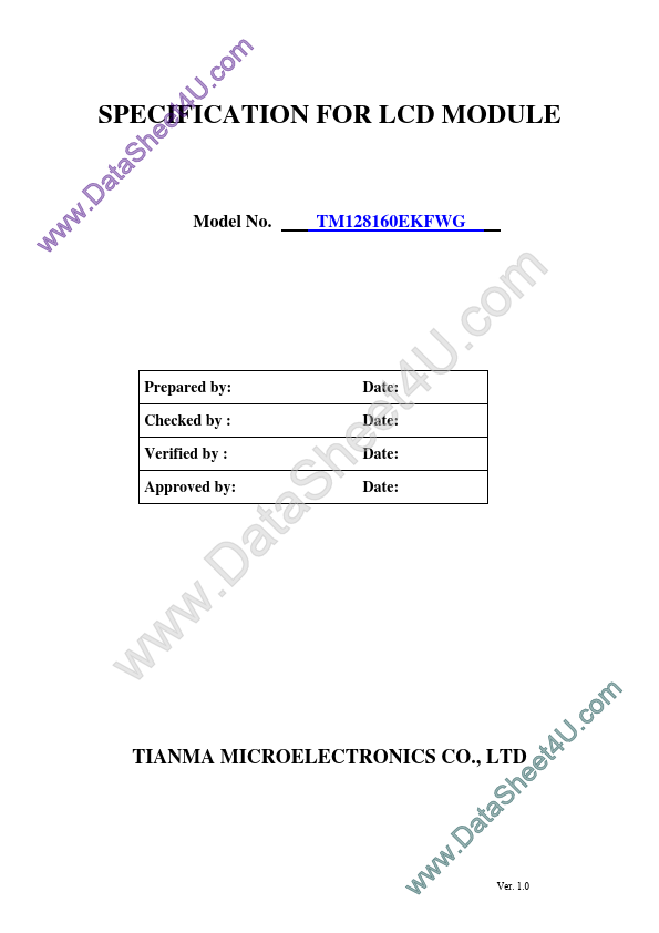 <?=TM128160EKFWG?> डेटा पत्रक पीडीएफ