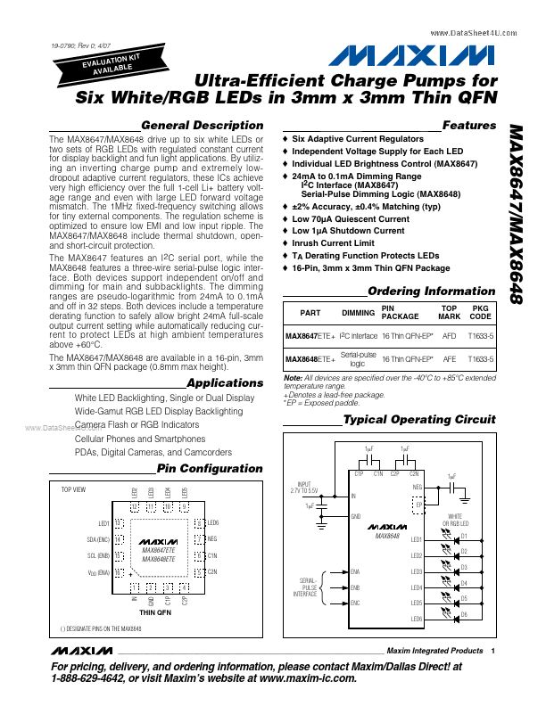 <?=MAX8648?> डेटा पत्रक पीडीएफ