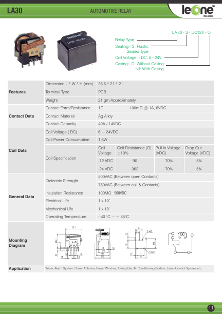 LA30-S-DC24V-O LEONE