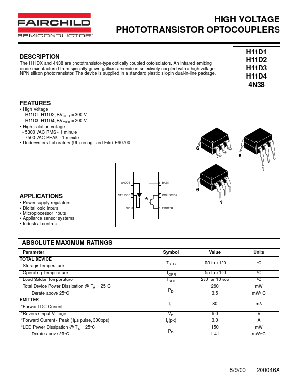 H11D3 Fairchild Semiconductor