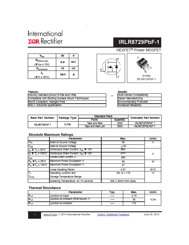 IRLR8729PBF-1 International Rectifier