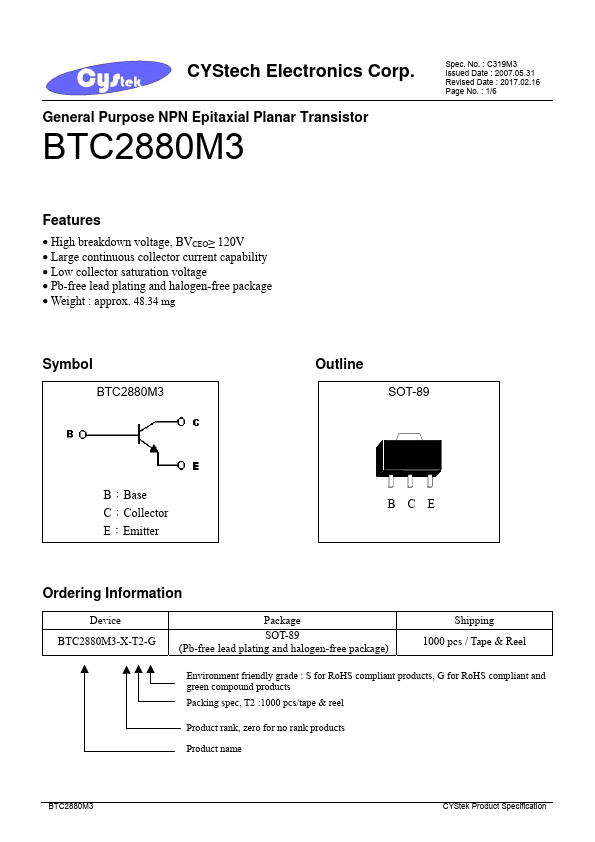 <?=BTC2880M3?> डेटा पत्रक पीडीएफ