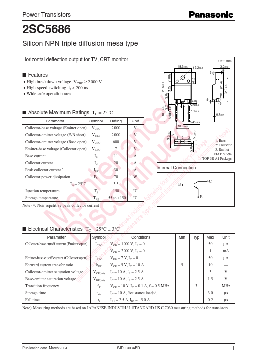 2SC5686 Panasonic Semiconductor