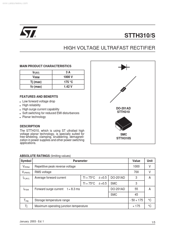 STTH310 ST Microelectronics