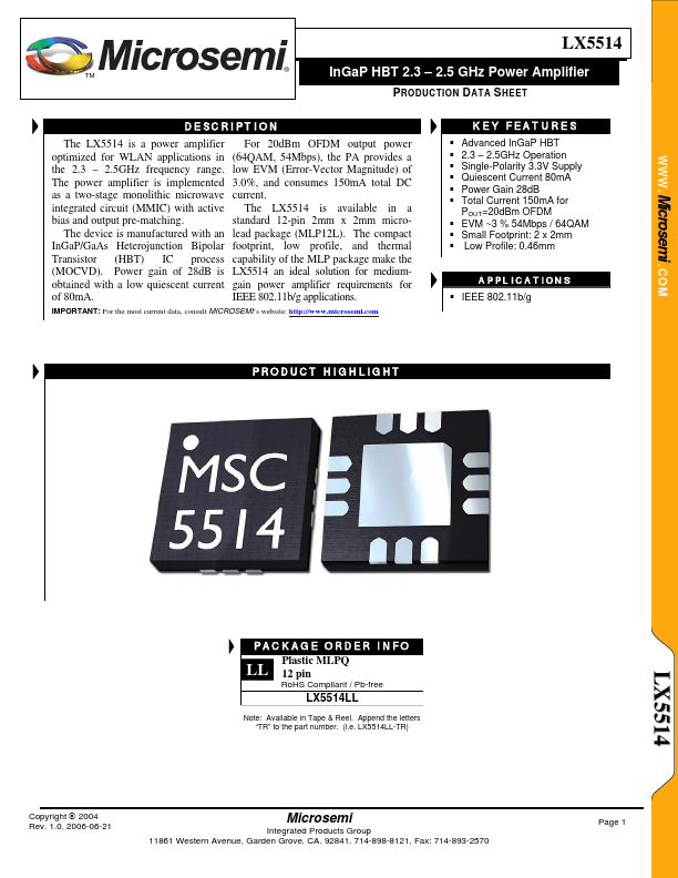 LX5514 Microsemi Corporation