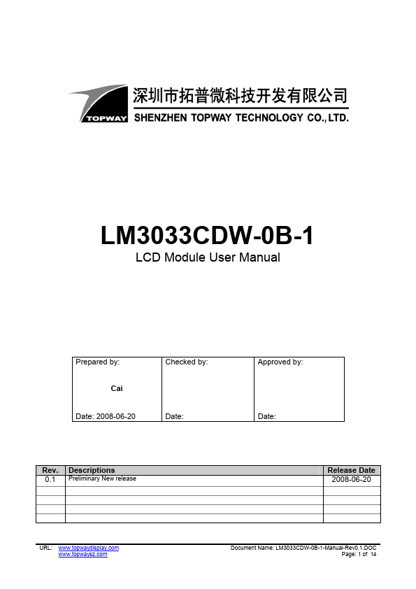 LM3033CDW-0B-1 Topway