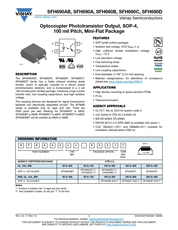 <?=SFH690D?> डेटा पत्रक पीडीएफ