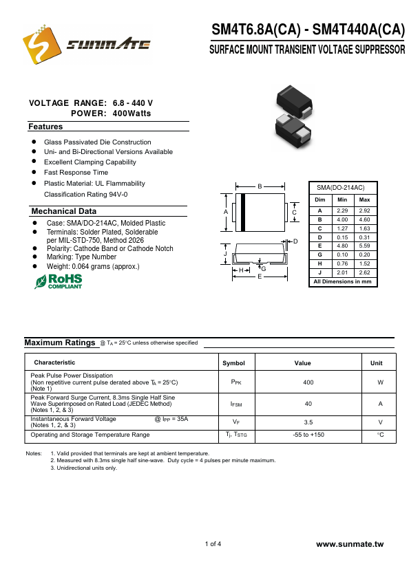 SM4T47CA SunMate